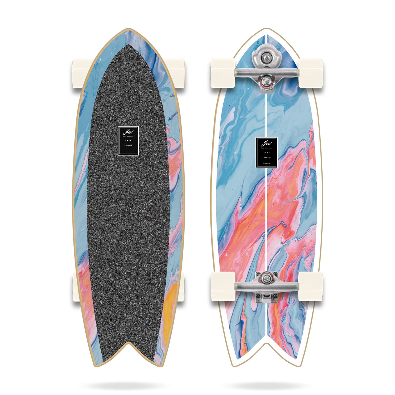 Multicolore YOW Pipe 32 Power Surfing Series Surfskate Multicolore Skateboard 10 x 31.0 Unisex-Adulto 